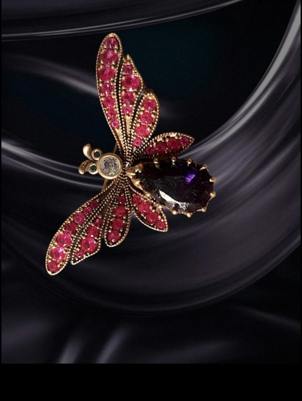 Rhinestone Bee Brooch